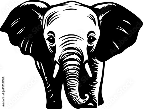 Elephant Baby | Minimalist and Simple Silhouette - Vector illustration