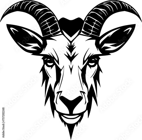 Goat - Minimalist and Flat Logo - Vector illustration