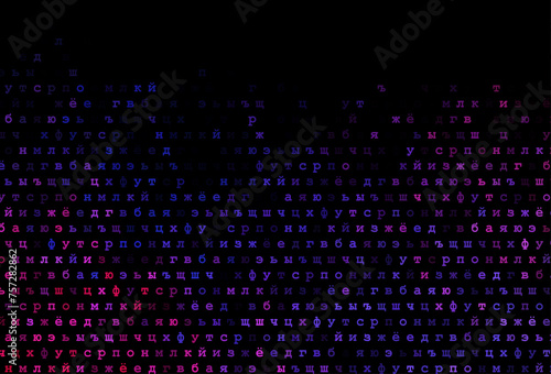 Dark blue, red vector layout with latin alphabet.