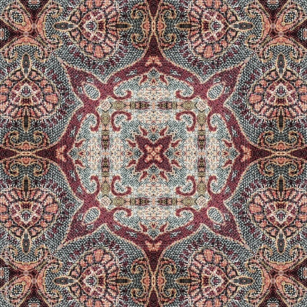 Print work for carpet, rug, tiles and flooring. Pattern design for the background. Turkish embroidery and batik concept