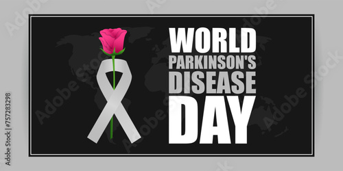 Vector illustration of World Parkinson's Day social media feed template