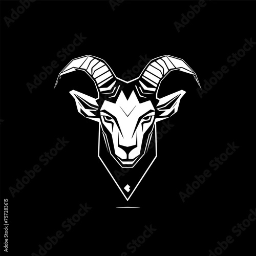 Goat - Minimalist and Flat Logo - Vector illustration