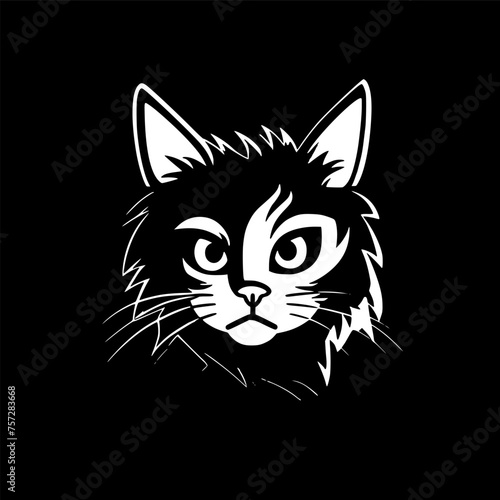 Cat   Black and White Vector illustration