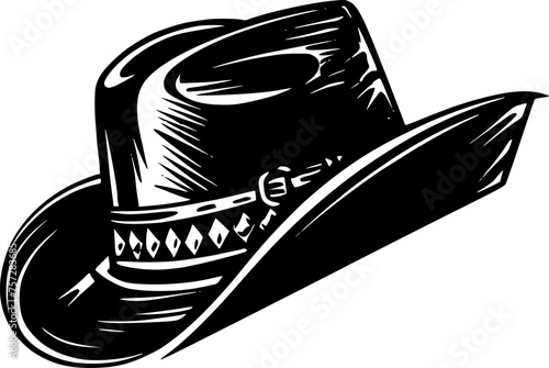 Cowboy Hat - Minimalist and Flat Logo - Vector illustration