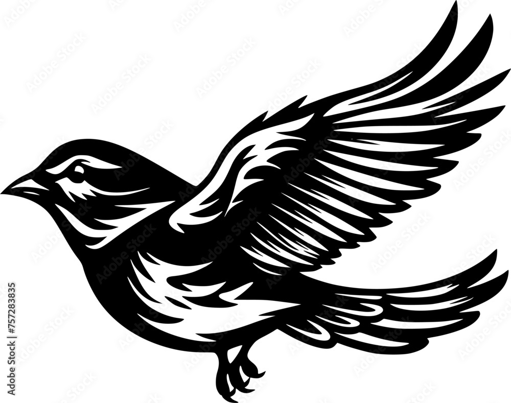 Fototapeta premium Sparrow | Minimalist and Simple Silhouette - Vector illustration