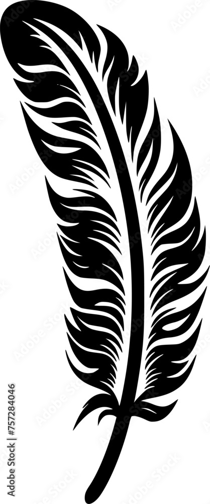 Feather | Black and White Vector illustration Feather | Black and White Vector illustration