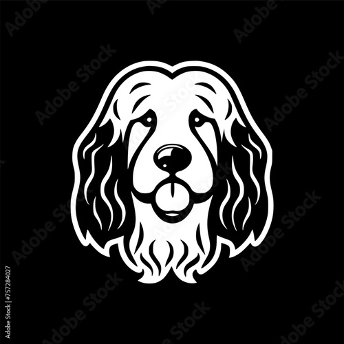 Poodle Dog - Black and White Isolated Icon - Vector illustration