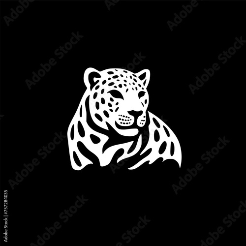 Leopard | Black and White Vector illustration