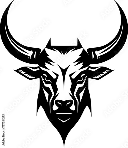 Bull - Minimalist and Flat Logo - Vector illustration