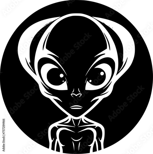 Alien | Minimalist and Simple Silhouette - Vector illustration