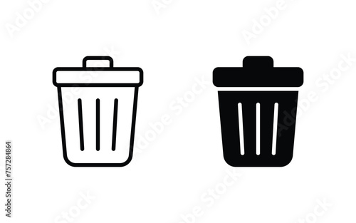 trash can icon set, Trash bin icon, Delete icon vector illustration