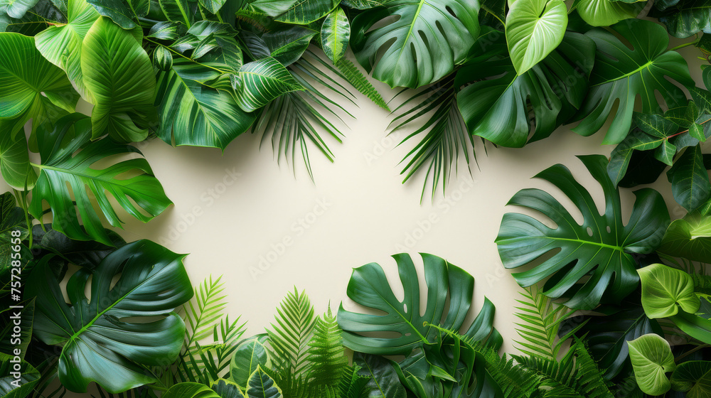 Tropical Elegance: Lush Greenery Against White Background
Tropical Elegance: Lush Greenery Against White Background