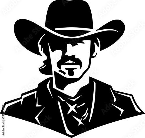 Western | Minimalist and Simple Silhouette - Vector illustration