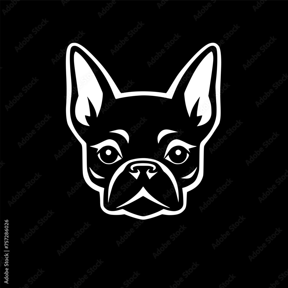 Boston Terrier - Black and White Isolated Icon - Vector illustration Boston Terrier - Black and White Isolated Icon - Vector illustration