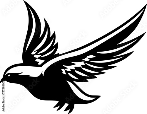 Dove Bird | Minimalist and Simple Silhouette - Vector illustration
