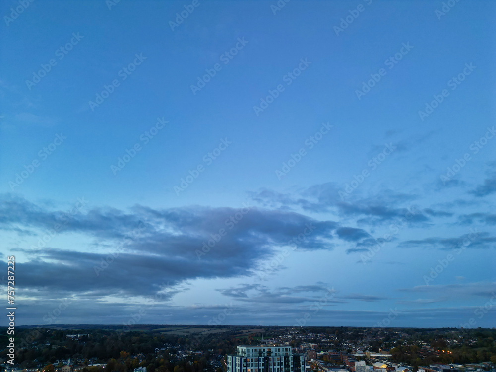 High Angle view of Hemel Hempstead City of England with Dramatical Clouds High Angle view of Hemel Hempstead City of England with Dramatical Clouds