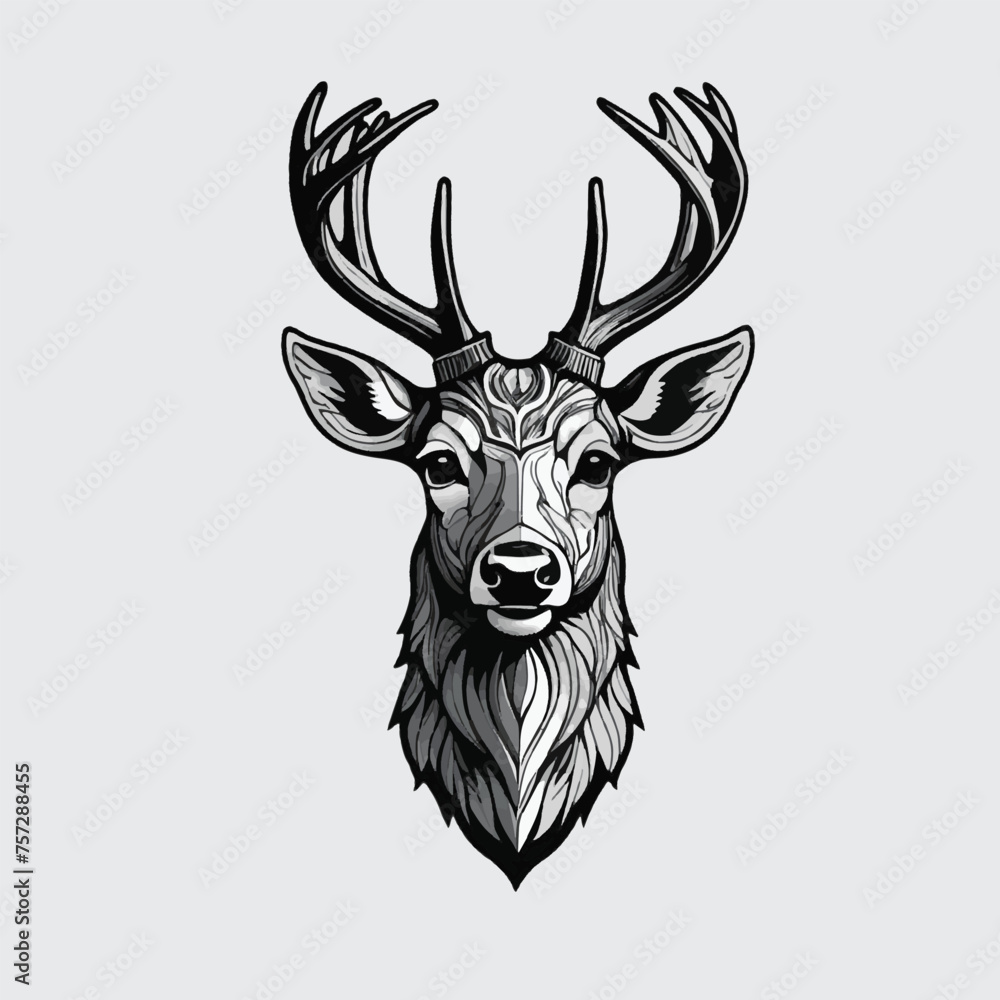 vector isolated of deer head vector isolated of deer head
