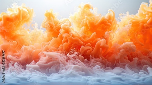 Abstract Orange Smoke Natural White, Background HD, Illustrations © Cove Art