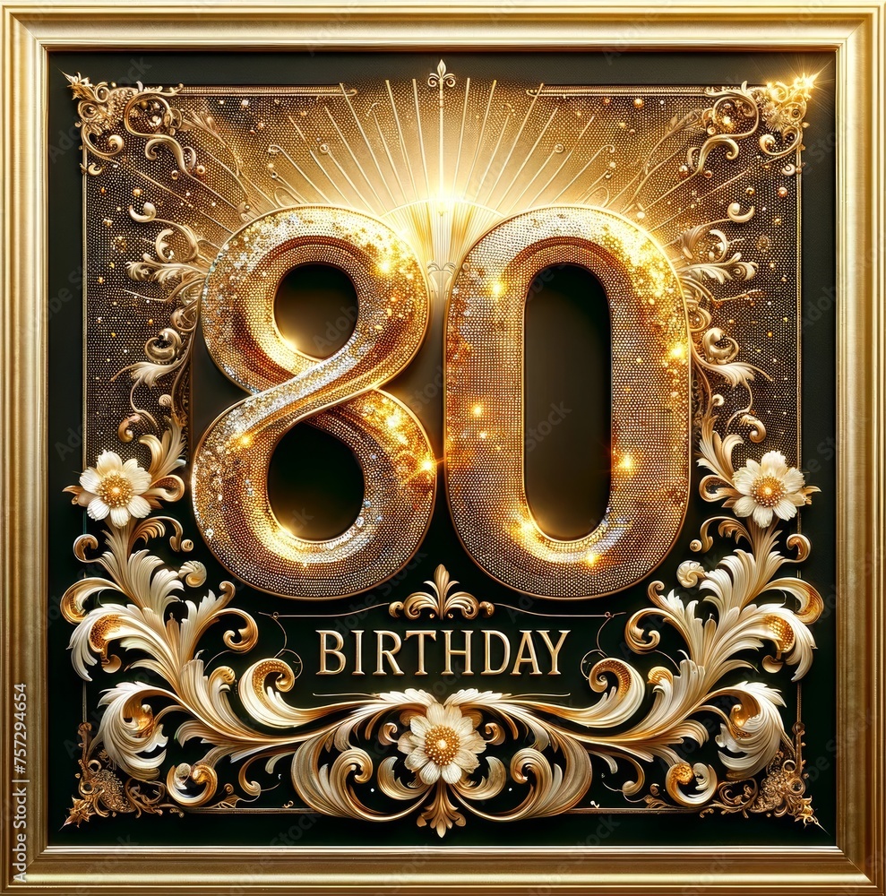 Dazzling Golden 80th Birthday Commemoration Dazzling Golden 80th Birthday Commemoration