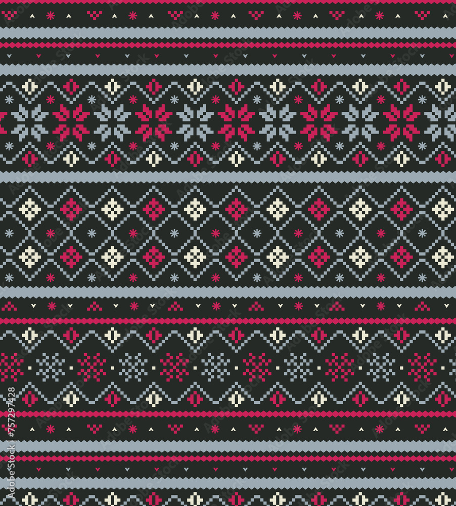 Seamless knitted fairisle pattern