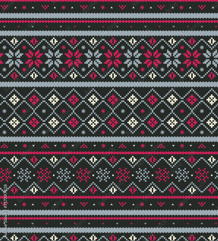 Seamless knitted fairisle pattern Seamless knitted fairisle pattern