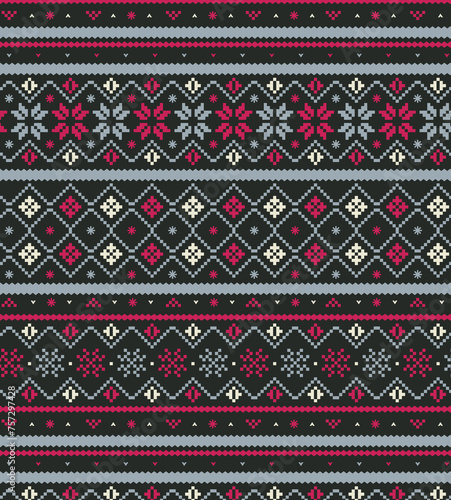 Seamless knitted fairisle pattern