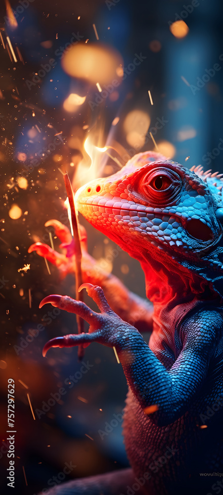the lizard is catching mosquitoes on the wall, ai generative the lizard is catching mosquitoes on the wall, ai generative