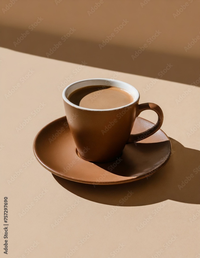 cup of coffee on beige studio background social media image cup of coffee on beige studio background social media image
