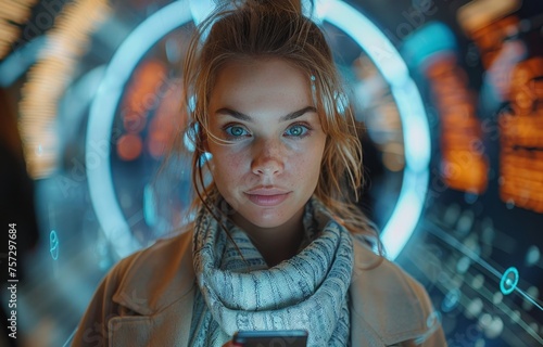 Woman Standing in Large Building