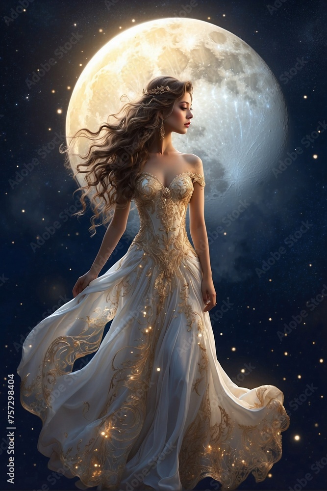 Starry Lady under the Moon Starry Lady under the Moon