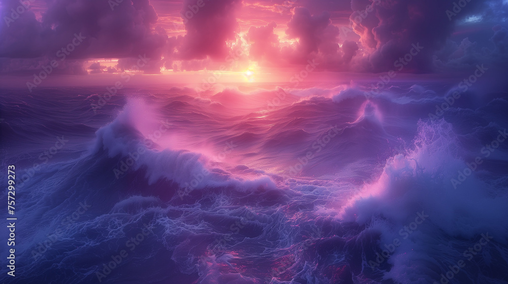 3d illustration of dramatic sky and storm an sea sunset. 3d illustration of dramatic sky and storm an sea sunset.