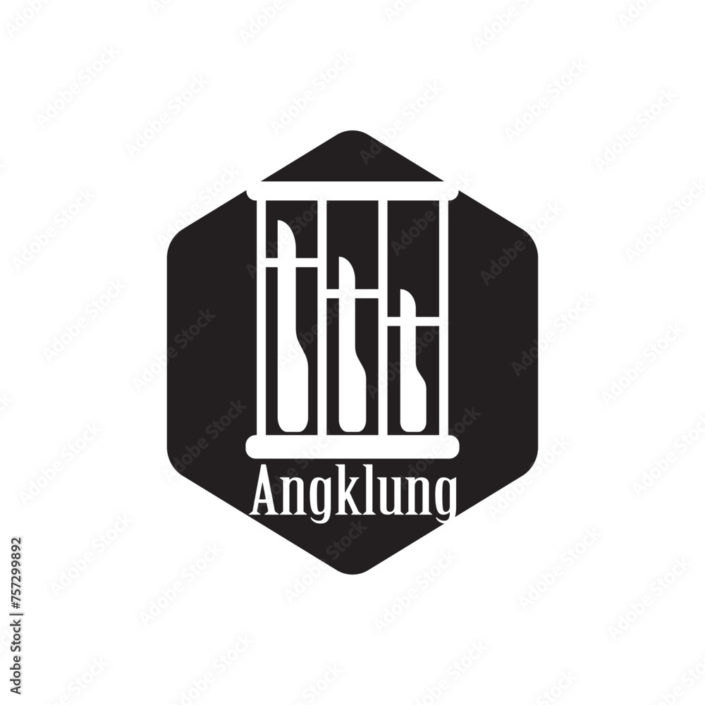 Angklung icon vector illustration template design Angklung icon vector illustration template design