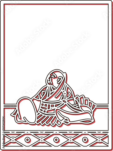 シンプルカラーシャドウ百人一首　良暹法師