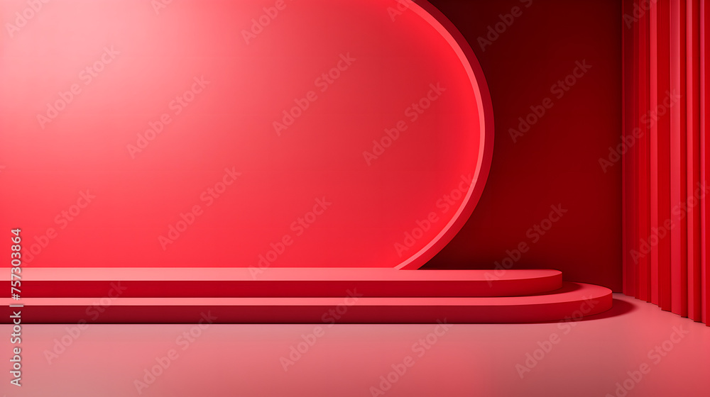 This image features a red background with a mix of circular shape and linear patterns, evoking a sense of order and progression, product presentations This image features a red background with a mix of circular shape and linear patterns, evoking a sense of order and progression, product presentations