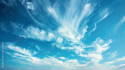 Vast Summer Sky  Serene Clouds Reflecting a Warm  Tranquil Day