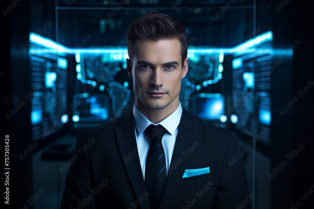 Business people programmers meeting conference against hackers criminals Generative AI Business people programmers meeting conference against hackers criminals Generative AI