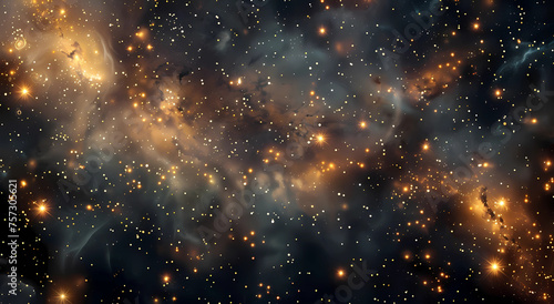 Dark space background with stars and galaxies photo