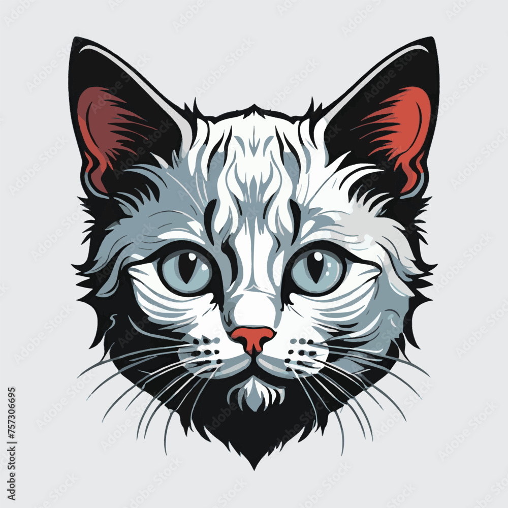 vector isolated of cute kitten head vector isolated of cute kitten head