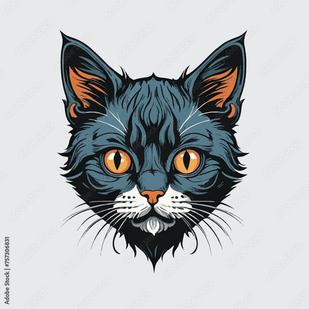 vector isolated of cute kitten head vector isolated of cute kitten head