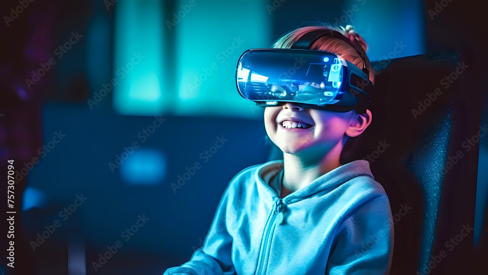 Child's Amazement in Virtual Reality World.
A child in a VR headset is lit with awe, showcasing the wonder of virtual reality and its impact on entertainment and learning. Child's Amazement in Virtual Reality World.
A child in a VR headset is lit with awe, showcasing the wonder of virtual reality and its impact on entertainment and learning.