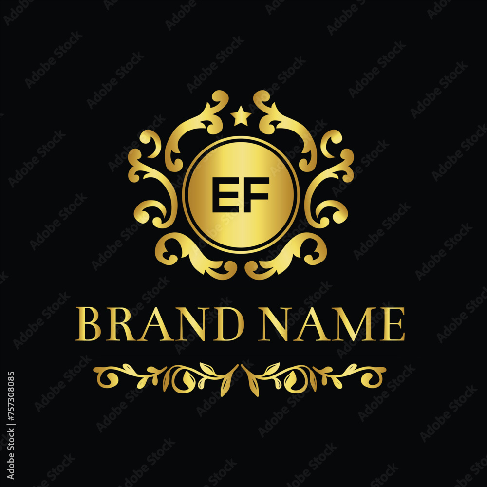 Initial monogram EF letter logo design template Initial monogram EF letter logo design template