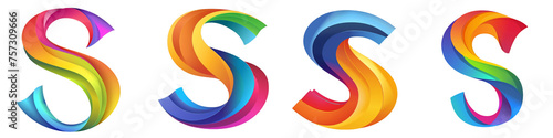 Letter S with colorful gradients, Logo design, alphabet, isolated on a transparent background © DigitalParadise