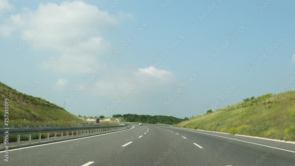 Izmir, Turkiye - May 27 2023: Izmir Istanbul Highway road background material Izmir, Turkiye - May 27 2023: Izmir Istanbul Highway road background material