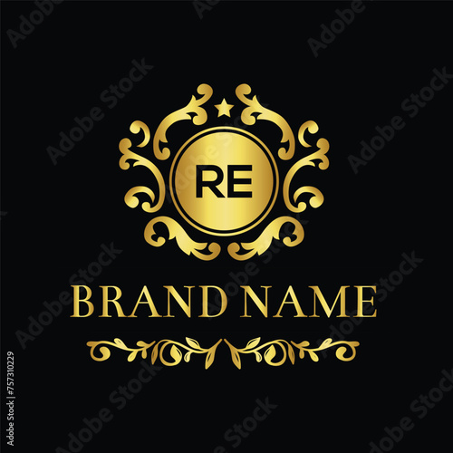 RE creative logo design for company branding