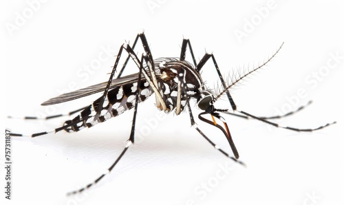 Aedes albopictus known as the tiger mosquito, is common in Asia photo