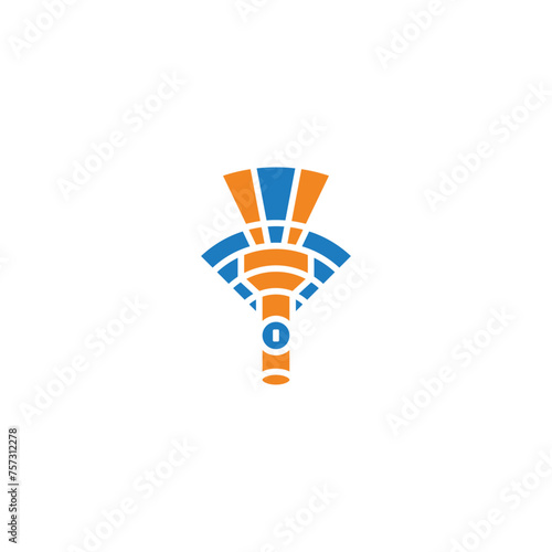 WiFi signal flashlight logo design.