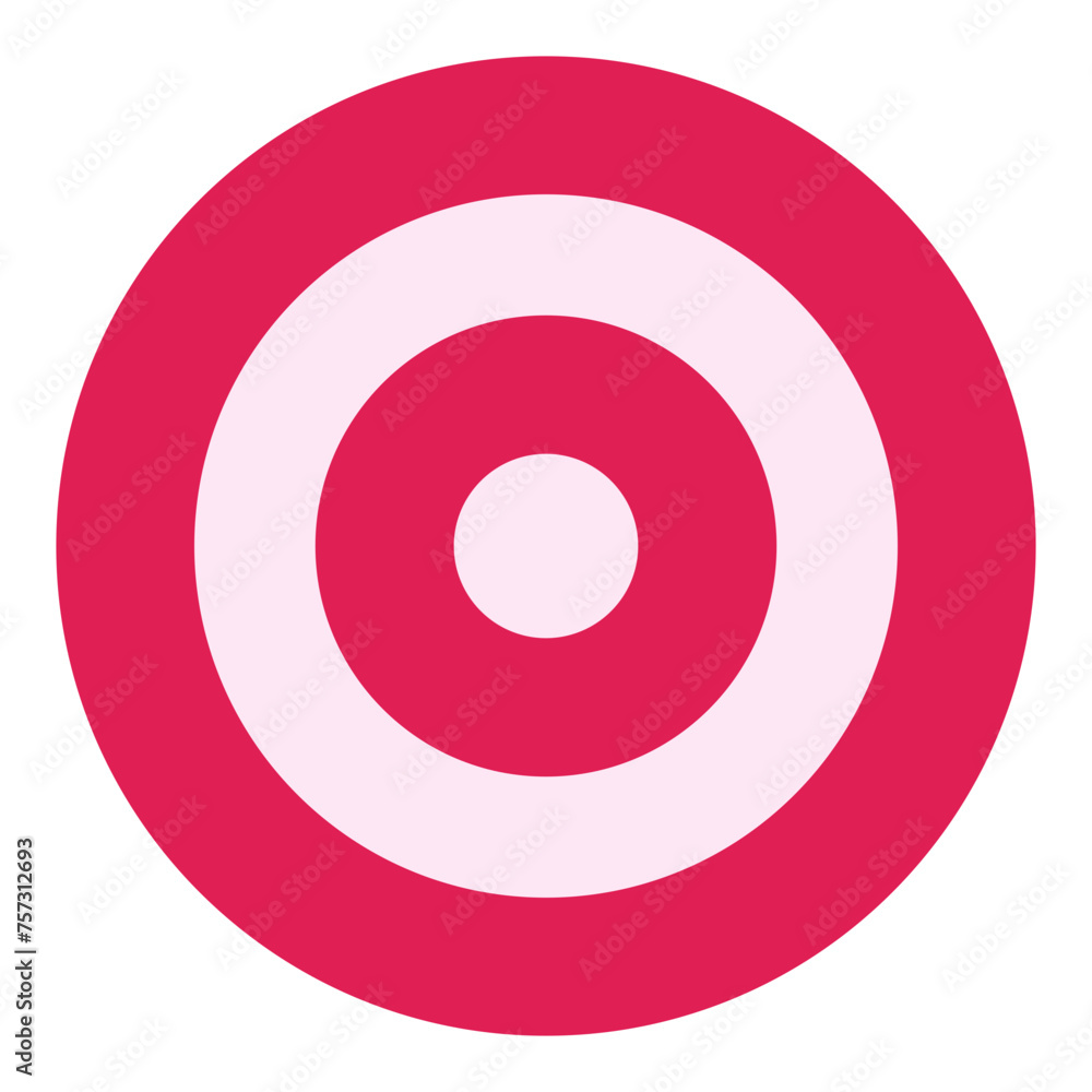 Red and white circular target (flat design, cut out) Red and white circular target (flat design, cut out)