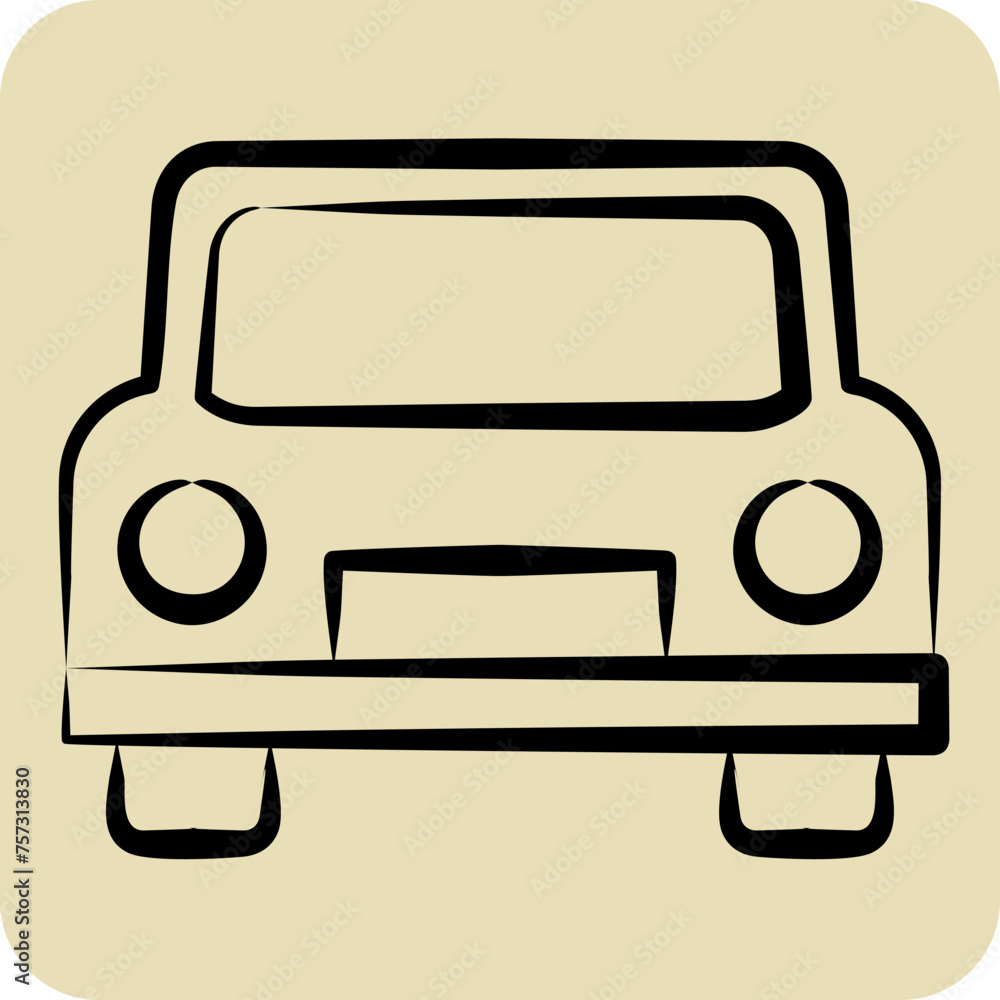 Icon Cab. related to Leisure and Travel symbol. hand drawn style. simple design illustration.