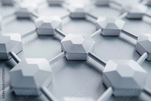 Fototapeta Naklejka Na Ścianę i Meble -  Close-up of a connected hexagonal geometric structure