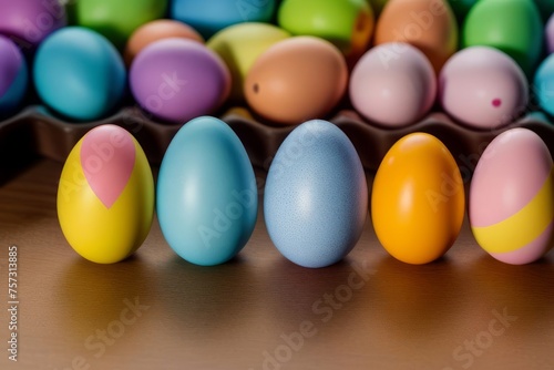 Pattern of vibrant colorful Easter eggs background